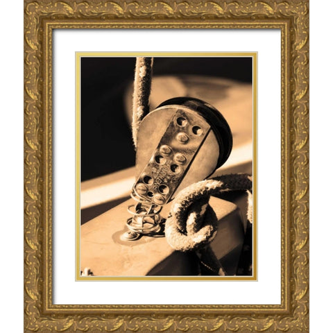 The Drasnin Nautical Series III Gold Ornate Wood Framed Art Print with Double Matting by Gilboa, Marina Drasnin