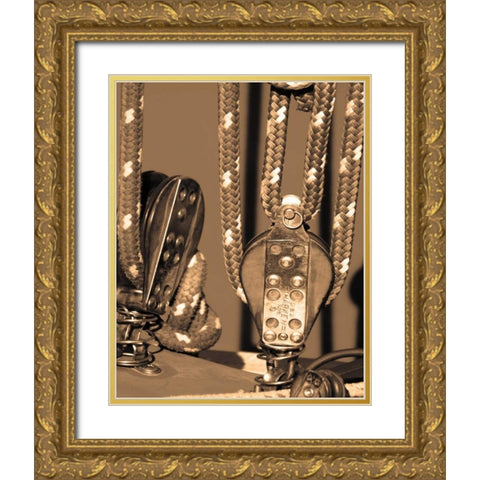 The Drasnin Nautical Series IV Gold Ornate Wood Framed Art Print with Double Matting by Gilboa, Marina Drasnin