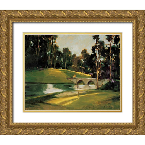 The 9th Tee Gold Ornate Wood Framed Art Print with Double Matting by Goerschner, Ted