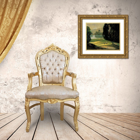 Putt for Par Gold Ornate Wood Framed Art Print with Double Matting by Goerschner, Ted
