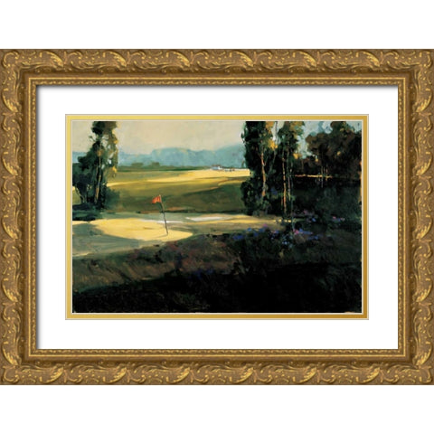The 1st Tee Gold Ornate Wood Framed Art Print with Double Matting by Goerschner, Ted