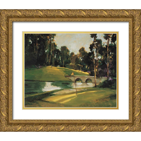 The 9th Tee Gold Ornate Wood Framed Art Print with Double Matting by Goerschner, Ted