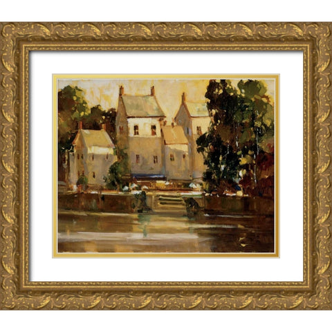Steps to the Manor Gold Ornate Wood Framed Art Print with Double Matting by Goerschner, Ted
