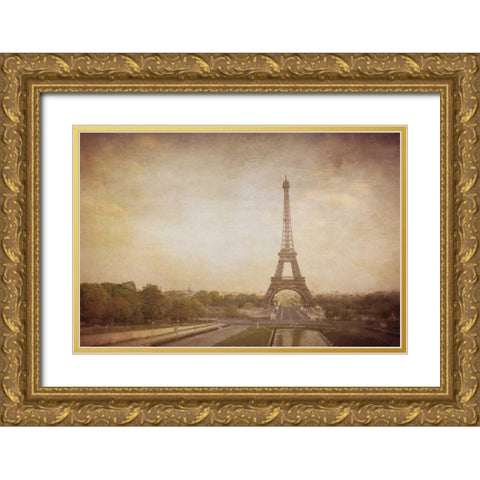 Tour de Eiffel Gold Ornate Wood Framed Art Print with Double Matting by Jacks, Heather