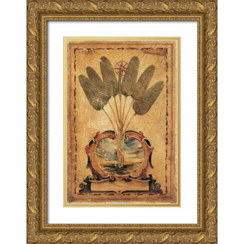 Twilight Palm Gold Ornate Wood Framed Art Print with Double Matting by Jardine, Liz