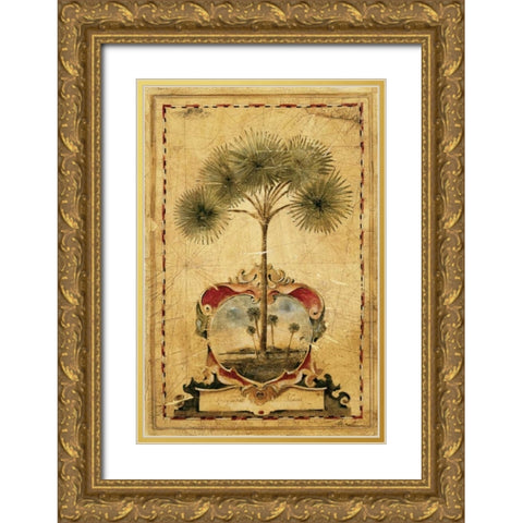 Sunrise Palm Gold Ornate Wood Framed Art Print with Double Matting by Jardine, Liz