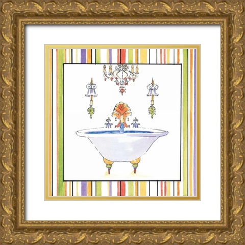 Striped Bath III Gold Ornate Wood Framed Art Print with Double Matting by Jardine, Liz