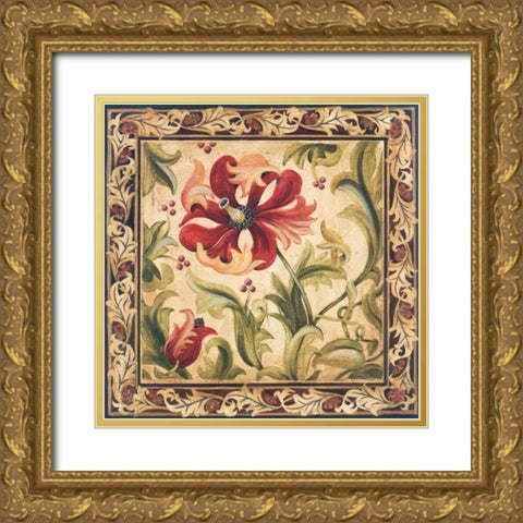 Floral Daydream III Gold Ornate Wood Framed Art Print with Double Matting by Jardine, Liz
