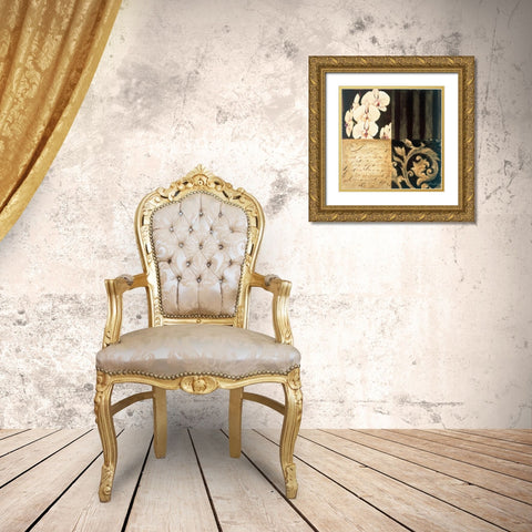Orchid Sketch I Gold Ornate Wood Framed Art Print with Double Matting by Jardine, Liz