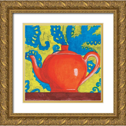 Tempest in a Teapot II Gold Ornate Wood Framed Art Print with Double Matting by Jardine, Liz