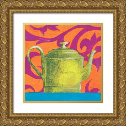 Tempest in a Teapot III Gold Ornate Wood Framed Art Print with Double Matting by Jardine, Liz