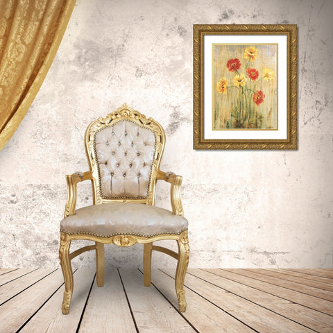 Poppy Serenade Gold Ornate Wood Framed Art Print with Double Matting by Jardine, Liz