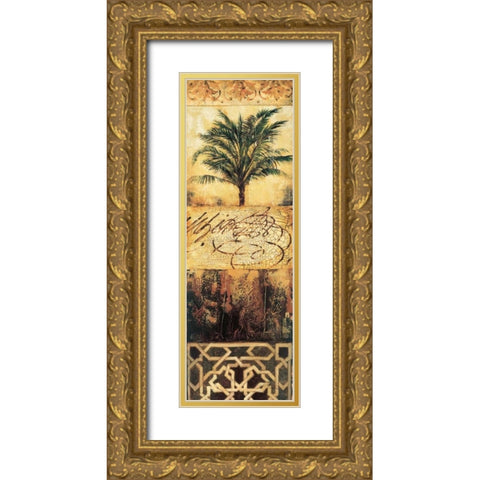 Palm Manuscripts II Gold Ornate Wood Framed Art Print with Double Matting by Jardine, Liz