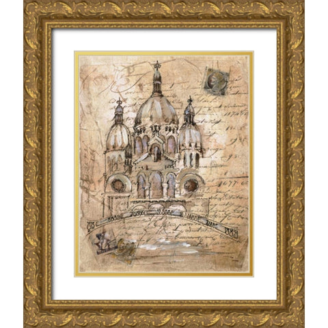 Sacre-Coeur Gold Ornate Wood Framed Art Print with Double Matting by Jardine, Liz