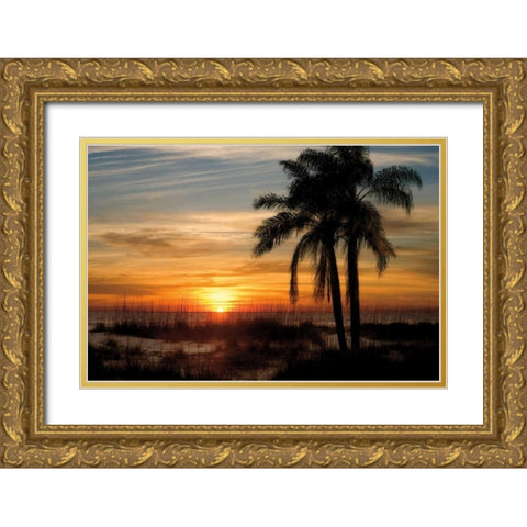 Ana Maria Sunset Gold Ornate Wood Framed Art Print with Double Matting by Jones, Mike