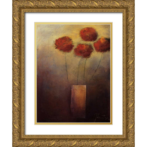 Flowers For Me Gold Ornate Wood Framed Art Print with Double Matting by Kaiser, Jutta