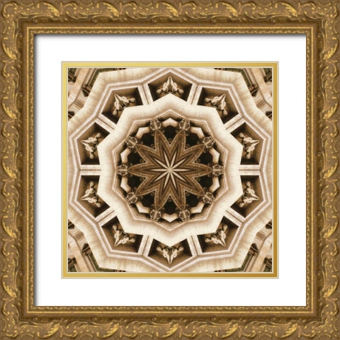 Trevi Fountain Gold Ornate Wood Framed Art Print with Double Matting by LaGrave Designs