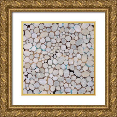 River Pebbles Gold Ornate Wood Framed Art Print with Double Matting by Lawrence, Isabel