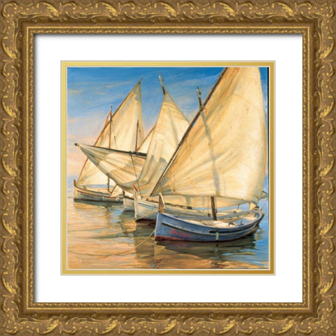Windward Latin Sails Gold Ornate Wood Framed Art Print with Double Matting by Laporta, Jaume