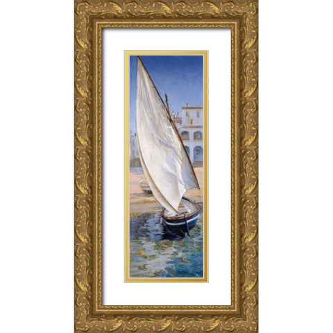 East Wind Gold Ornate Wood Framed Art Print with Double Matting by Laporta, Jaume