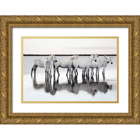 Calm Waters Gold Ornate Wood Framed Art Print with Double Matting by Llovet, Jorge