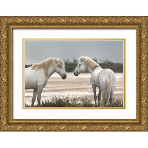 Friendship Gold Ornate Wood Framed Art Print with Double Matting by Llovet, Jorge