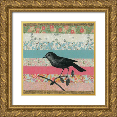 Bookplate III Gold Ornate Wood Framed Art Print with Double Matting by Mueller, Andrea