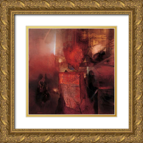 Burning Heart Gold Ornate Wood Framed Art Print with Double Matting by Minestrini, Fausto