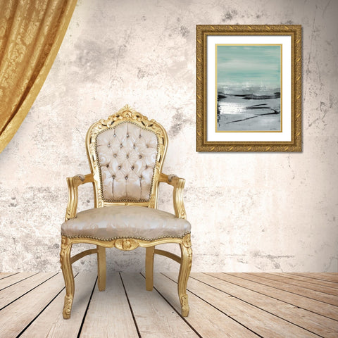 Beach I Gold Ornate Wood Framed Art Print with Double Matting by McAlpine, Heather