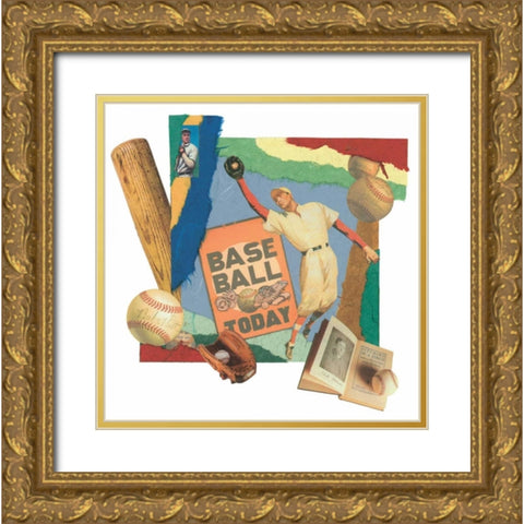 Safe Hit Gold Ornate Wood Framed Art Print with Double Matting by Markell, Melissa