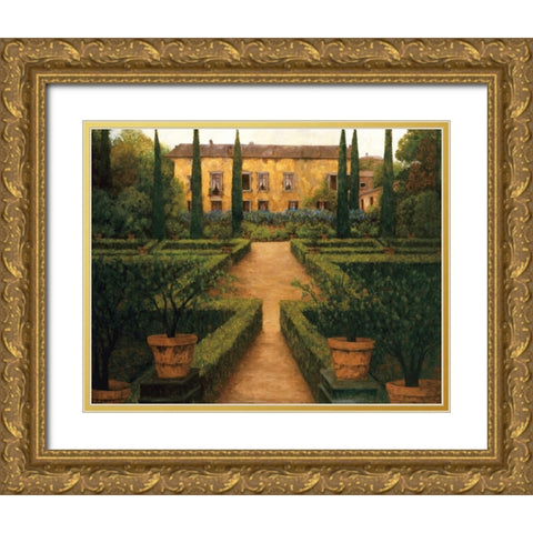 Garden Manor Gold Ornate Wood Framed Art Print with Double Matting by Masdeu, Montserrat
