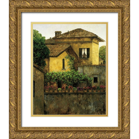 Golden Villa Gold Ornate Wood Framed Art Print with Double Matting by Masdeu, Montserrat