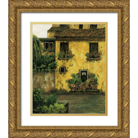 Summer Villa Gold Ornate Wood Framed Art Print with Double Matting by Masdeu, Montserrat