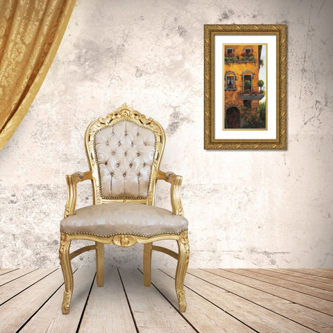 Verona Balcony II Gold Ornate Wood Framed Art Print with Double Matting by Masdeu, Montserrat