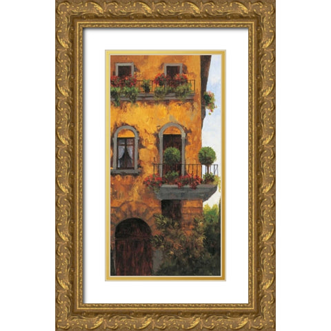 Verona Balcony II Gold Ornate Wood Framed Art Print with Double Matting by Masdeu, Montserrat