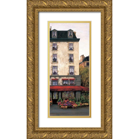 Flowers on the Boulevard II Gold Ornate Wood Framed Art Print with Double Matting by Masdeu, Montserrat