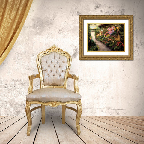 Spring Flower Market Gold Ornate Wood Framed Art Print with Double Matting by Masdeu, Montserrat