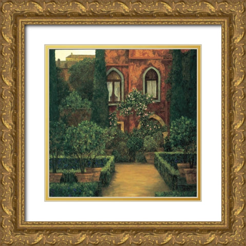 Jardin Verona Gold Ornate Wood Framed Art Print with Double Matting by Masdeu, Montserrat