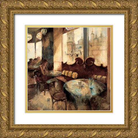 El Real Cafe Gold Ornate Wood Framed Art Print with Double Matting by Martin, Noemi