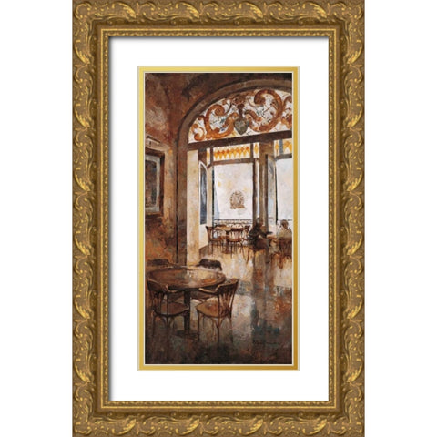 Grand Cafe Cappuccino I Gold Ornate Wood Framed Art Print with Double Matting by Martin, Noemi