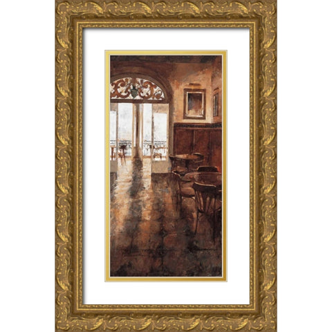 Grand Cafe Cappuccino II Gold Ornate Wood Framed Art Print with Double Matting by Martin, Noemi