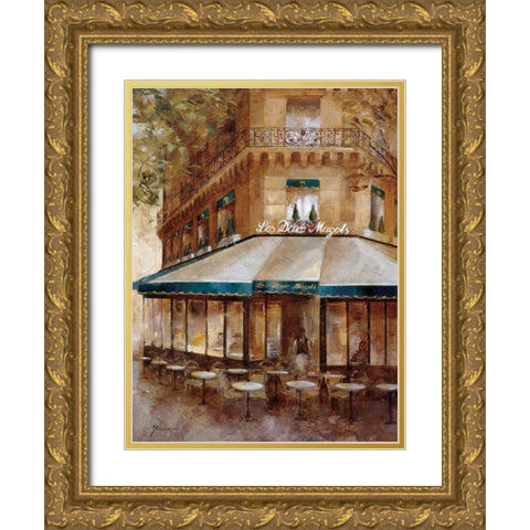 Cafe de Paris I Gold Ornate Wood Framed Art Print with Double Matting by Martin, Noemi