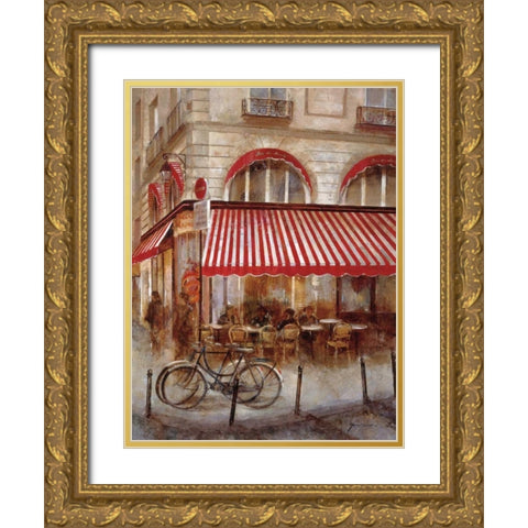 Cafe de Paris II Gold Ornate Wood Framed Art Print with Double Matting by Martin, Noemi