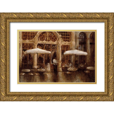 Majestic Cafe Gold Ornate Wood Framed Art Print with Double Matting by Martin, Noemi