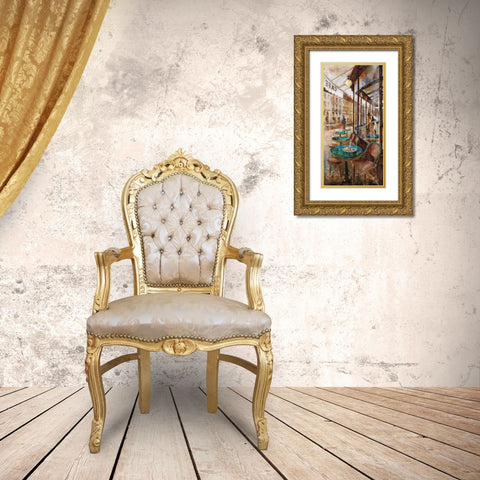Terraza Cafe de Flore Gold Ornate Wood Framed Art Print with Double Matting by Martin, Noemi