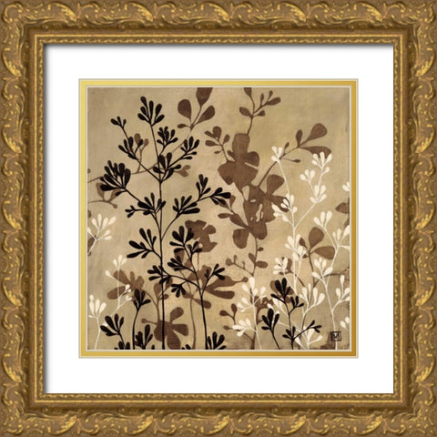 Espresso Gold Ornate Wood Framed Art Print with Double Matting by MAJA