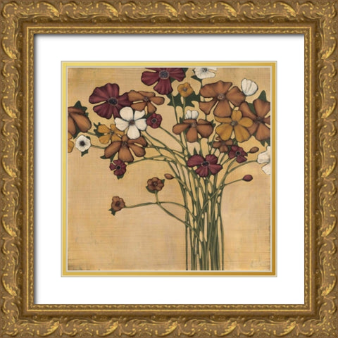 Wandering Bouquet Gold Ornate Wood Framed Art Print with Double Matting by MAJA