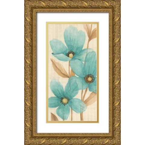 Waterflowers II Gold Ornate Wood Framed Art Print with Double Matting by MAJA