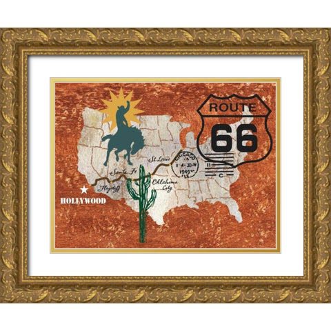Retro Roadtrip I Gold Ornate Wood Framed Art Print with Double Matting by Nocito, James