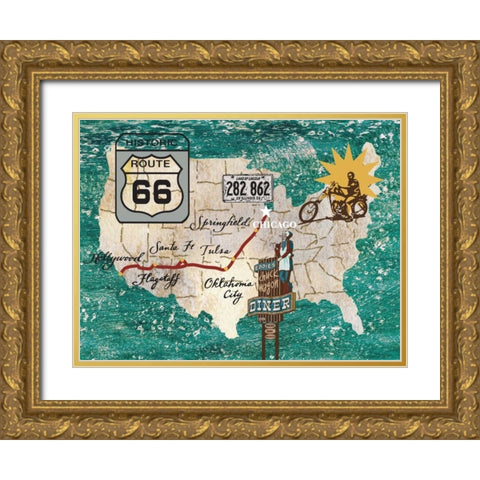Retro Roadtrip II Gold Ornate Wood Framed Art Print with Double Matting by Nocito, James